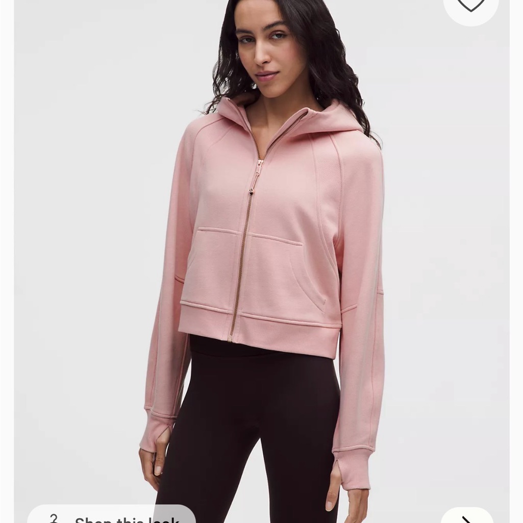 Nwt Lululemon Scuba Oversized Full-Zip Hoodie Sizexs/S Pink Haze /Rose Gold